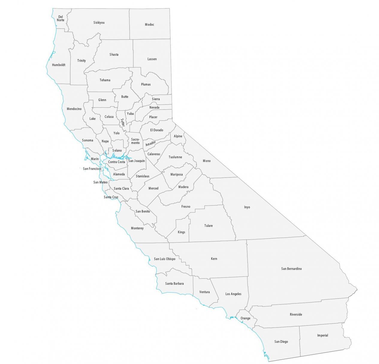 Mapa del condado de California