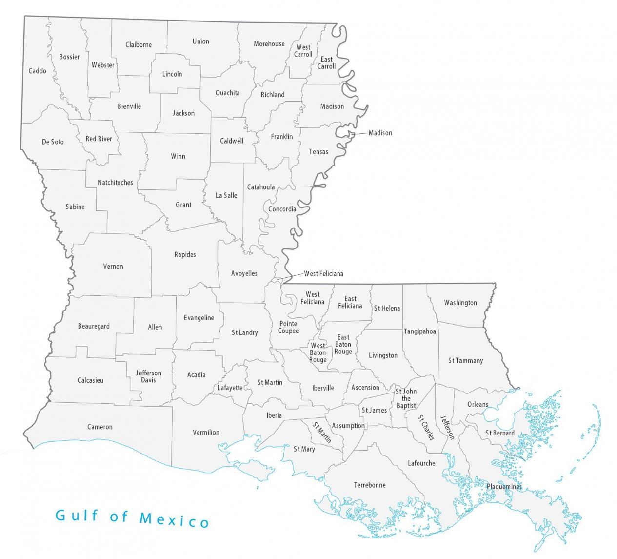 Mapa parroquial de Louisiana