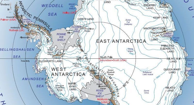 Mapa de la Antártida e imágenes satelitales [gratis]