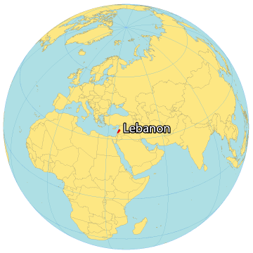 Mapa del Líbano