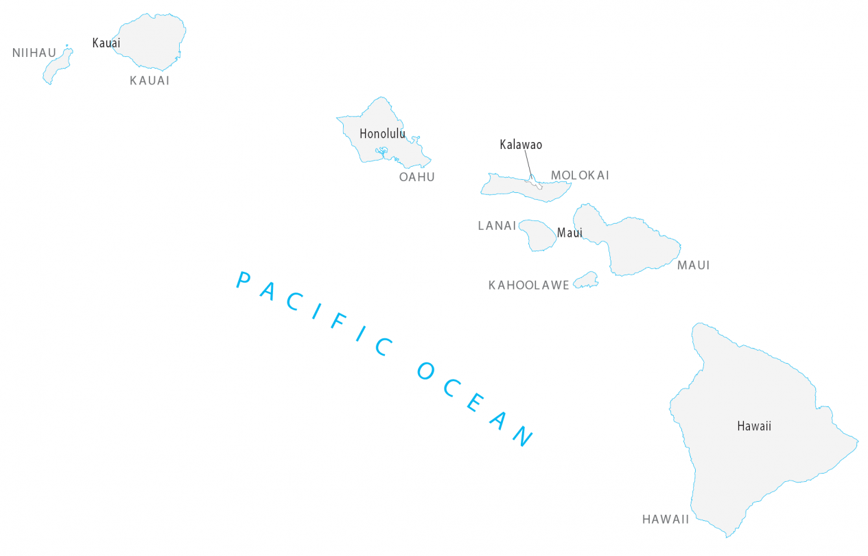 Mapa del condado de Hawaii